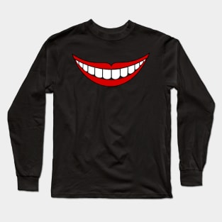 Smile Red Lips Long Sleeve T-Shirt